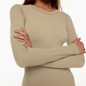 Aritzia Sunday Best Sinch Seamless Long Sleeve Top RIBBED